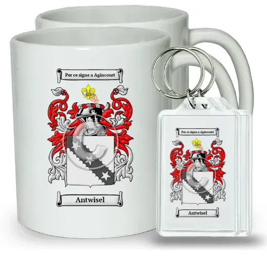 Antwisel Pair of Coffee Mugs and Pair of Keychains