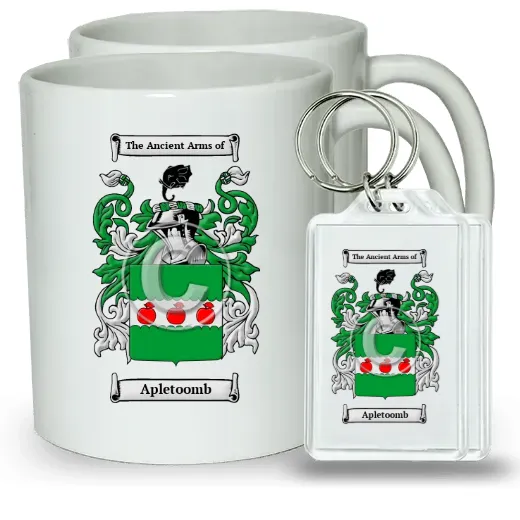 Apletoomb Pair of Coffee Mugs and Pair of Keychains
