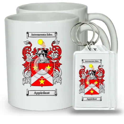 Appirdant Pair of Coffee Mugs and Pair of Keychains