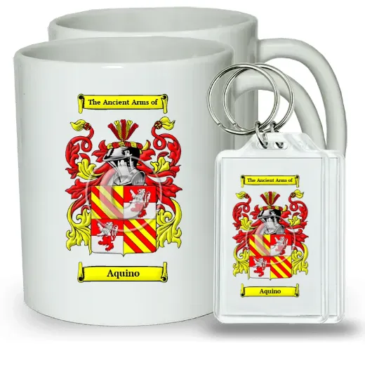 Aquino Pair of Coffee Mugs and Pair of Keychains