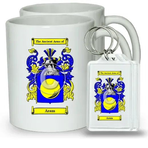 Aram Pair of Coffee Mugs and Pair of Keychains