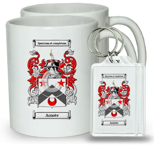 Arnote Pair of Coffee Mugs and Pair of Keychains