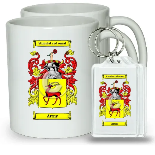 Artny Pair of Coffee Mugs and Pair of Keychains