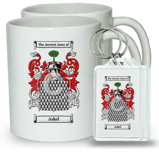 Askel Pair of Coffee Mugs and Pair of Keychains
