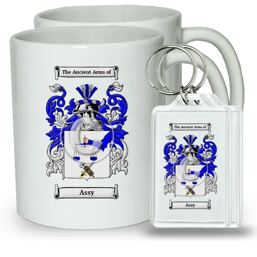 Assy Pair of Coffee Mugs and Pair of Keychains