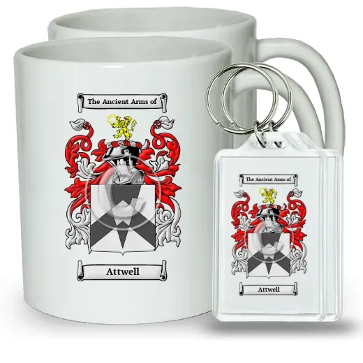 Attwell Pair of Coffee Mugs and Pair of Keychains