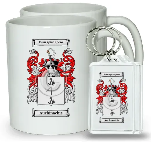 Auchinachie Pair of Coffee Mugs and Pair of Keychains