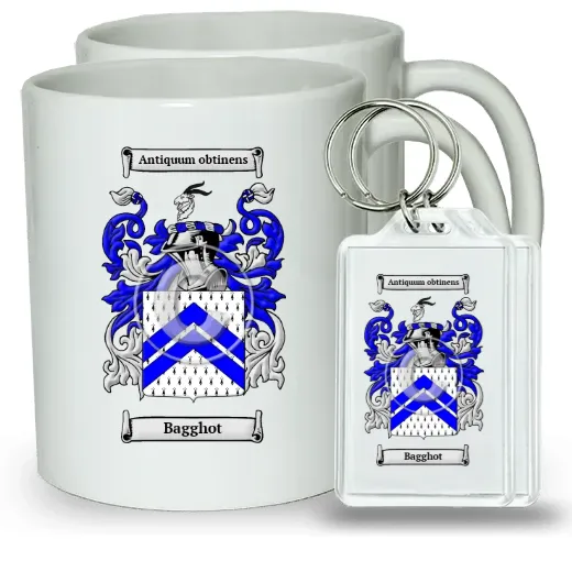 Bagghot Pair of Coffee Mugs and Pair of Keychains