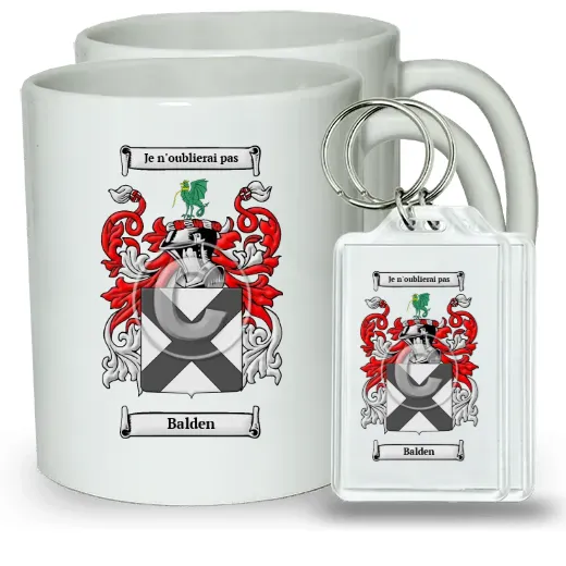 Balden Pair of Coffee Mugs and Pair of Keychains