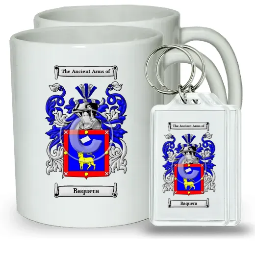 Baquera Pair of Coffee Mugs and Pair of Keychains