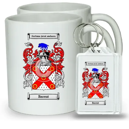 Barent Pair of Coffee Mugs and Pair of Keychains