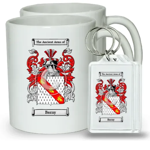 Barny Pair of Coffee Mugs and Pair of Keychains