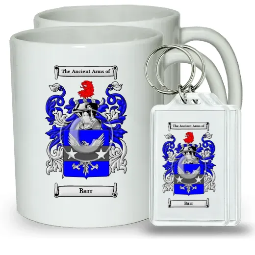 Barr Pair of Coffee Mugs and Pair of Keychains