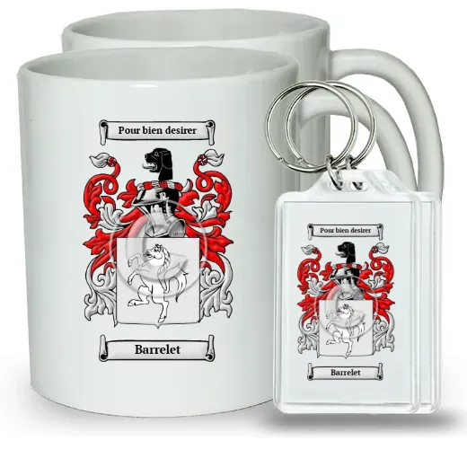 Barrelet Pair of Coffee Mugs and Pair of Keychains