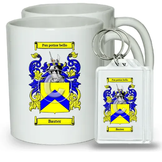 Baster Pair of Coffee Mugs and Pair of Keychains