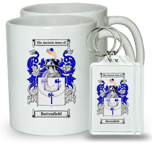 Battenfield Pair of Coffee Mugs and Pair of Keychains