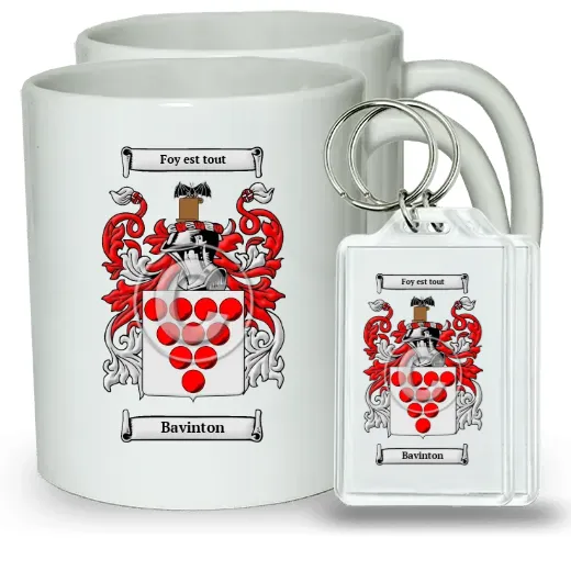 Bavinton Pair of Coffee Mugs and Pair of Keychains