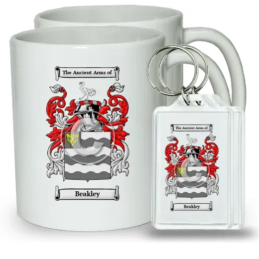 Beakley Pair of Coffee Mugs and Pair of Keychains