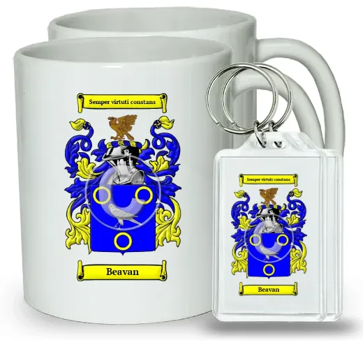 Beavan Pair of Coffee Mugs and Pair of Keychains