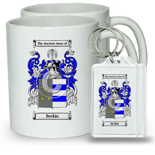 Beckin Pair of Coffee Mugs and Pair of Keychains