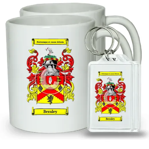 Bernley Pair of Coffee Mugs and Pair of Keychains