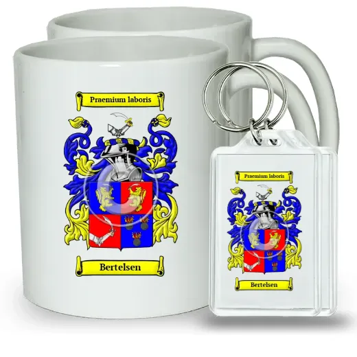 Bertelsen Pair of Coffee Mugs and Pair of Keychains