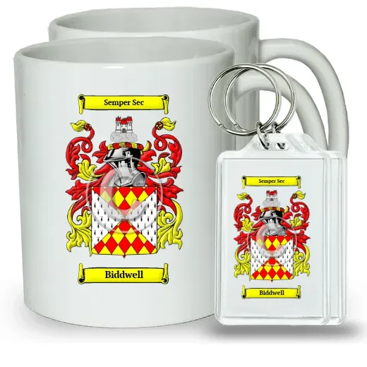 Biddwell Pair of Coffee Mugs and Pair of Keychains