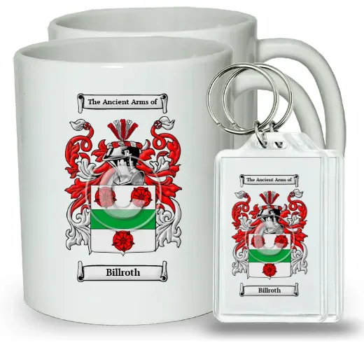 Billroth Pair of Coffee Mugs and Pair of Keychains