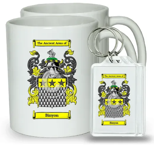 Binyon Pair of Coffee Mugs and Pair of Keychains