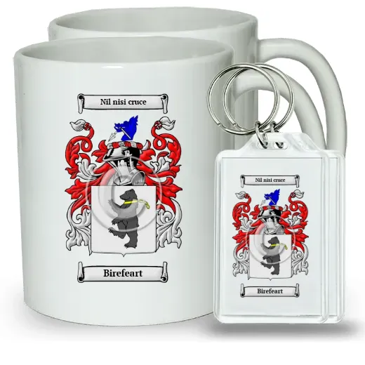 Birefeart Pair of Coffee Mugs and Pair of Keychains