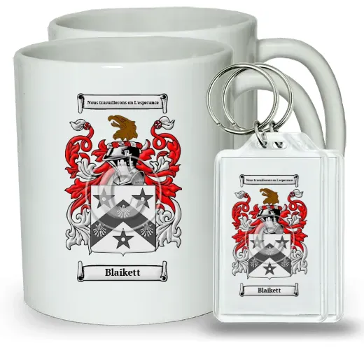 Blaikett Pair of Coffee Mugs and Pair of Keychains