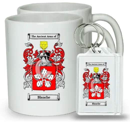 Blanche Pair of Coffee Mugs and Pair of Keychains