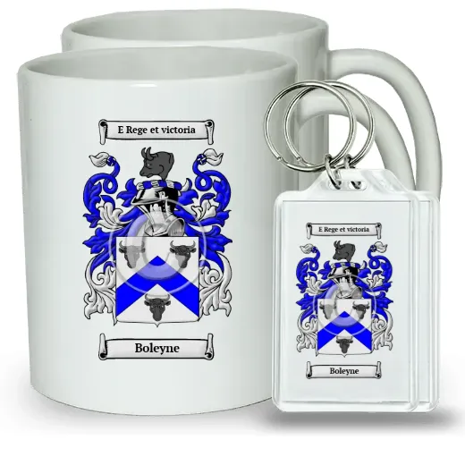 Boleyne Pair of Coffee Mugs and Pair of Keychains
