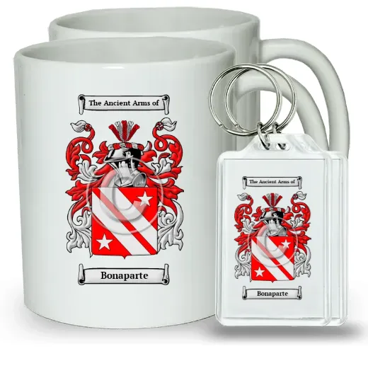 Bonaparte Pair of Coffee Mugs and Pair of Keychains