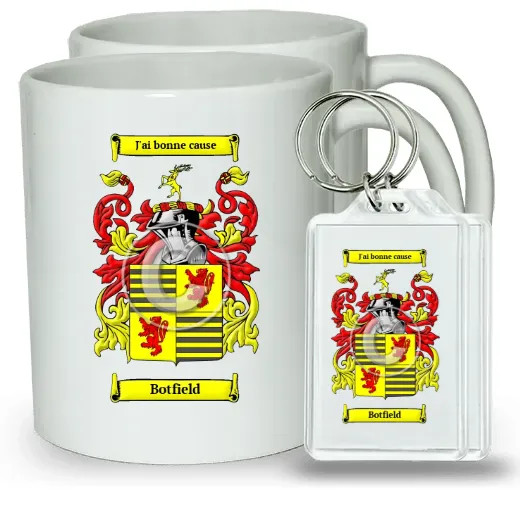 Botfield Pair of Coffee Mugs and Pair of Keychains