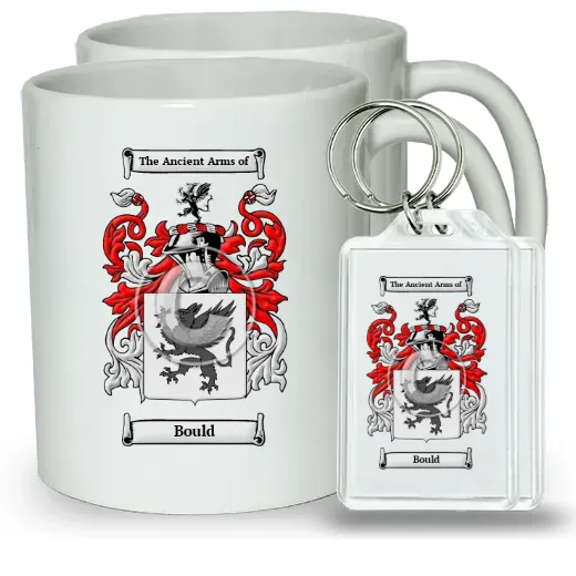 Bould Pair of Coffee Mugs and Pair of Keychains