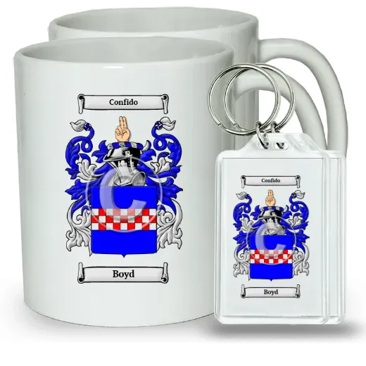 Boyd Pair of Coffee Mugs and Pair of Keychains