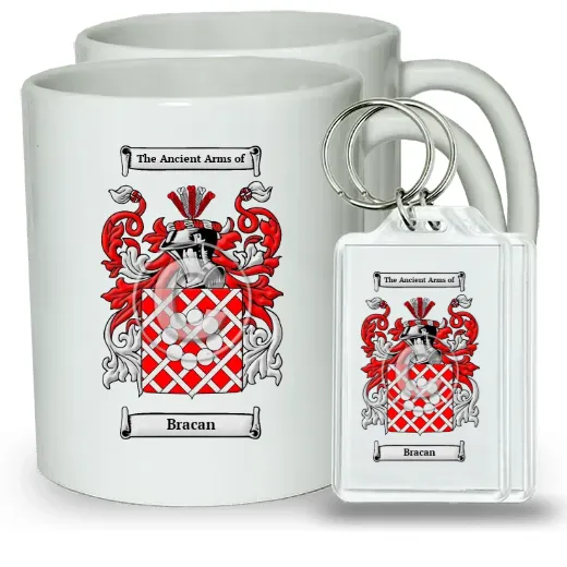 Bracan Pair of Coffee Mugs and Pair of Keychains