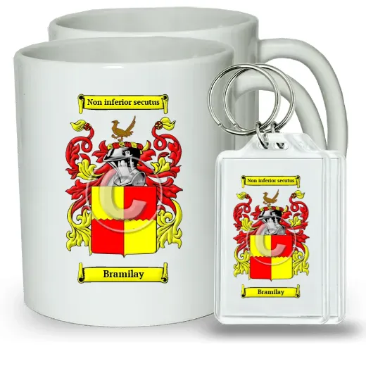 Bramilay Pair of Coffee Mugs and Pair of Keychains