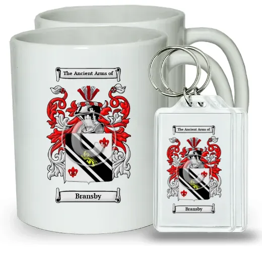 Bransby Pair of Coffee Mugs and Pair of Keychains