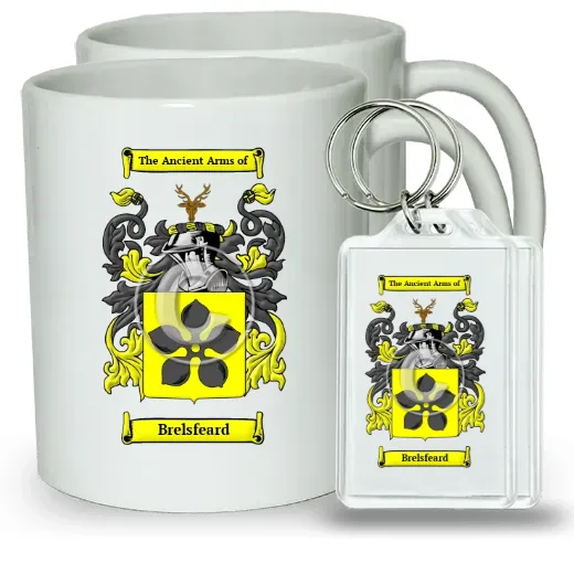 Brelsfeard Pair of Coffee Mugs and Pair of Keychains