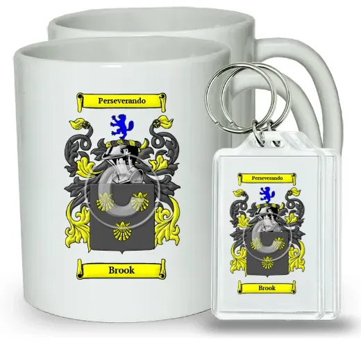 Brook Pair of Coffee Mugs and Pair of Keychains