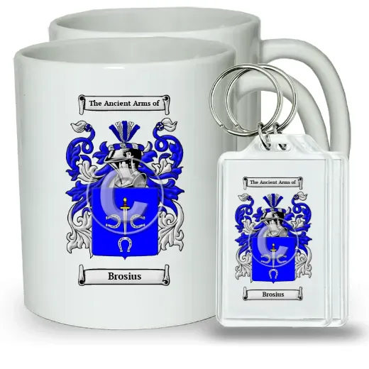 Brosius Pair of Coffee Mugs and Pair of Keychains