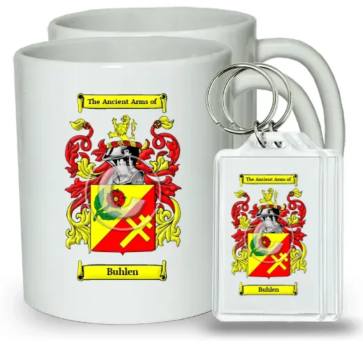 Buhlen Pair of Coffee Mugs and Pair of Keychains