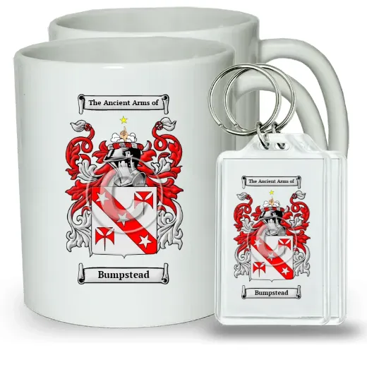 Bumpstead Pair of Coffee Mugs and Pair of Keychains