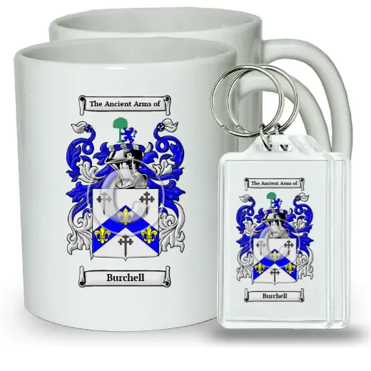 Burchell Pair of Coffee Mugs and Pair of Keychains