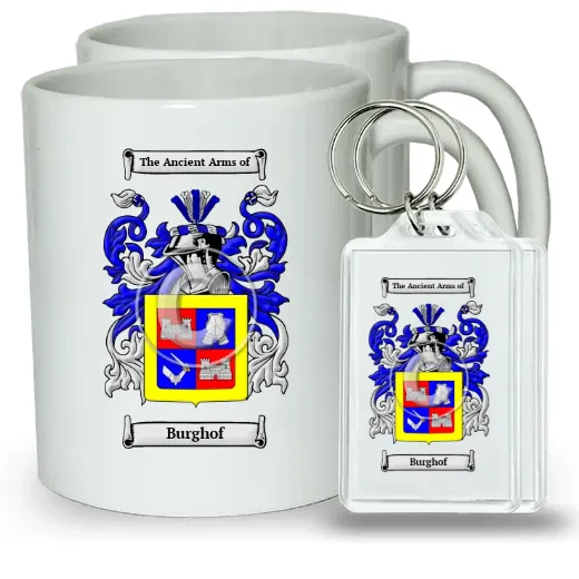 Burghof Pair of Coffee Mugs and Pair of Keychains