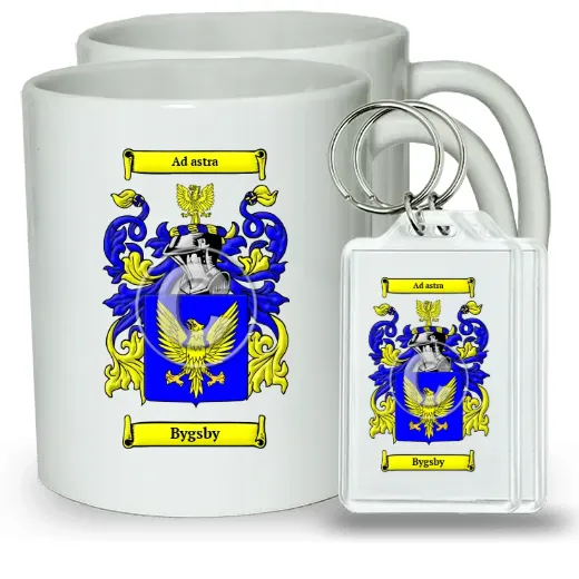 Bygsby Pair of Coffee Mugs and Pair of Keychains