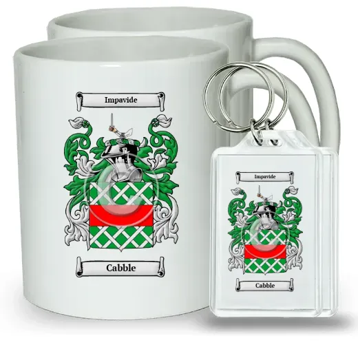 Cabble Pair of Coffee Mugs and Pair of Keychains