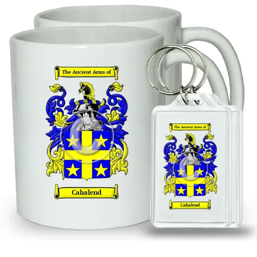 Cahalend Pair of Coffee Mugs and Pair of Keychains